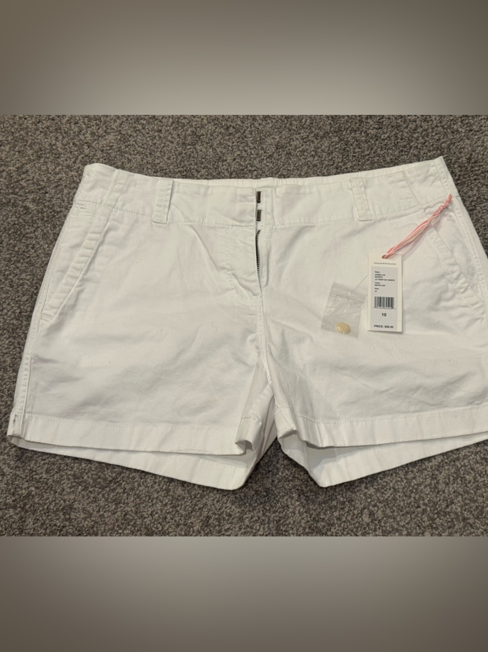 NWT Vineyard Vines Women’s in White Cap 3.5" Every Day Athletic Shorts Size 10
